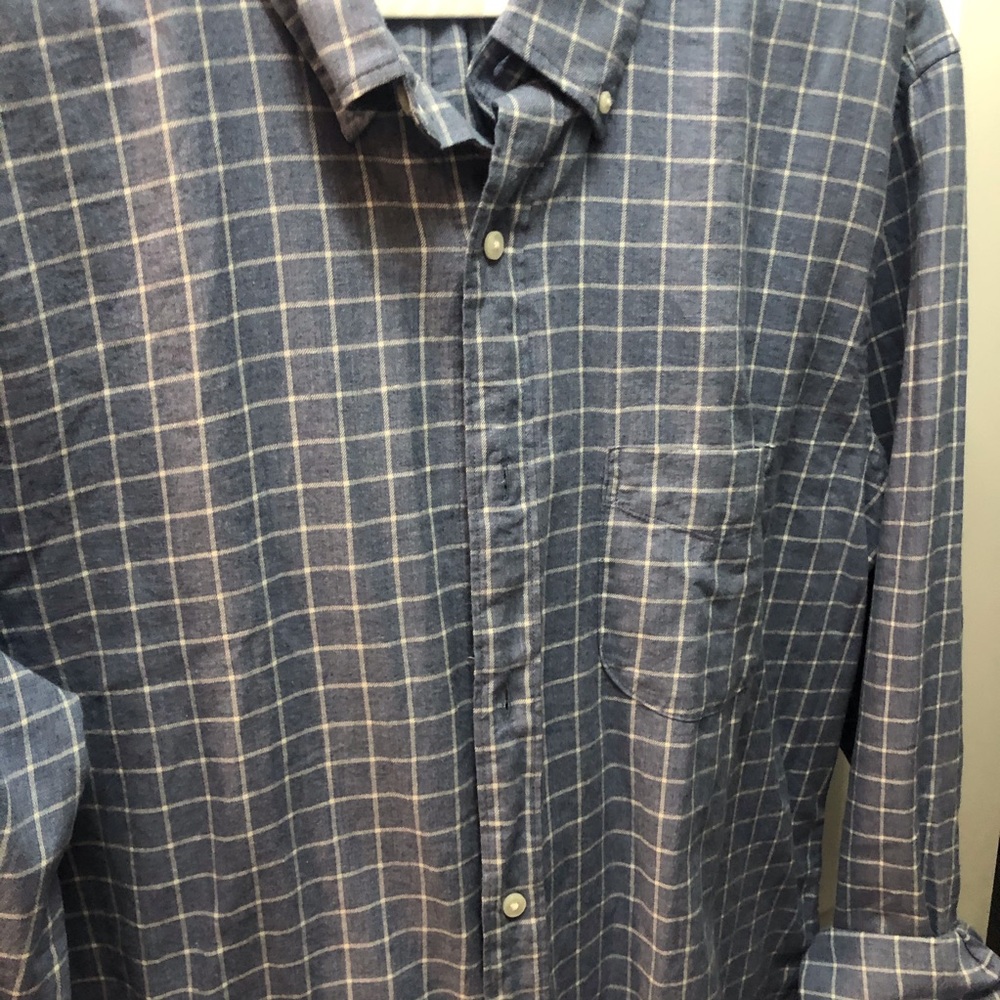 J Crew untucked, slim fit shirt.